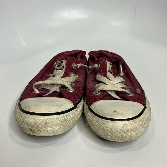 Converse sneakers with elastic back maroon with silver size 6 - Picture 2 of 7